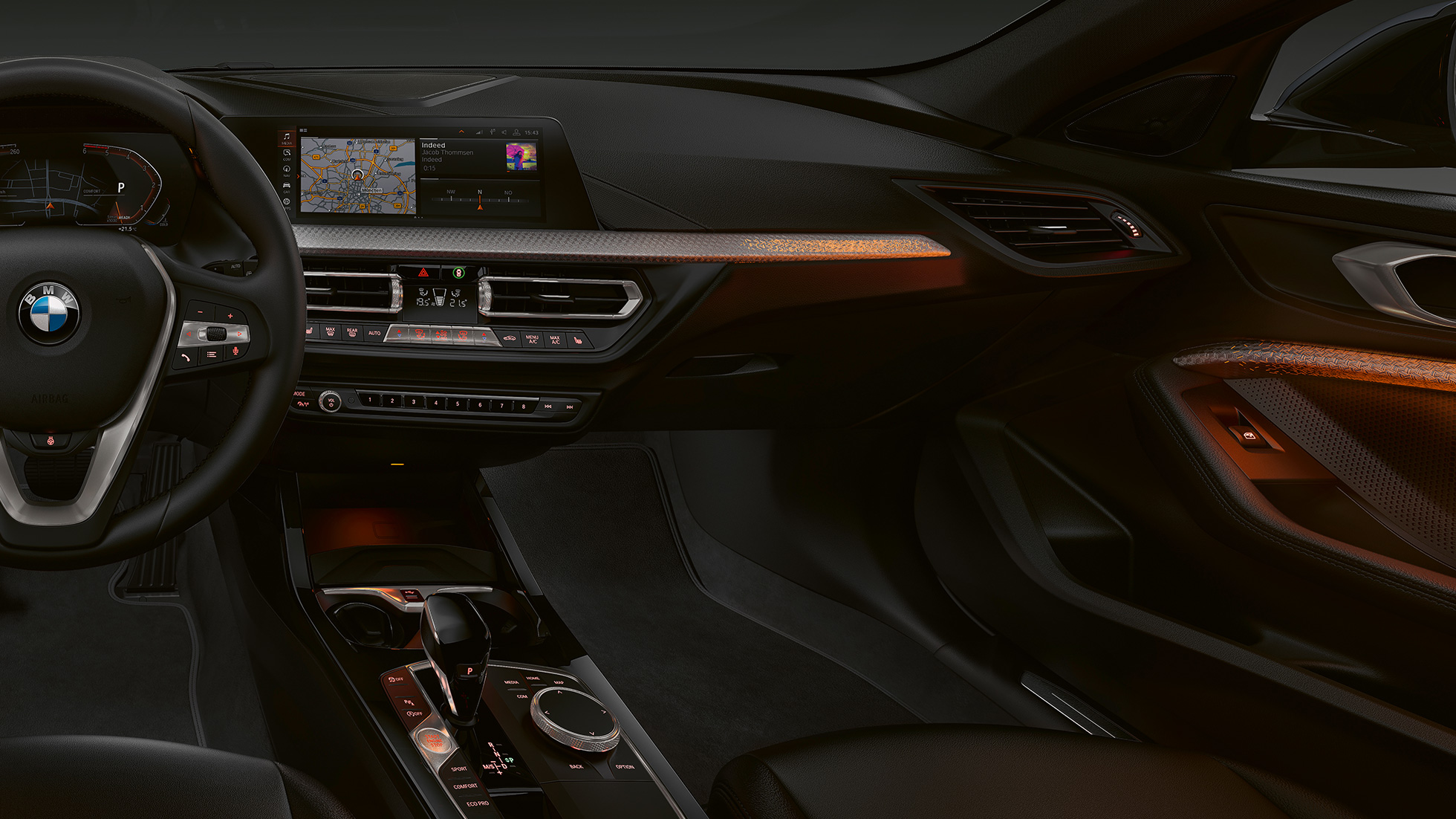 Inserts de décoration Illuminated Nizza. BMW Série 1, Modèle Luxury, inserts de décoration Illuminated Nizza.
