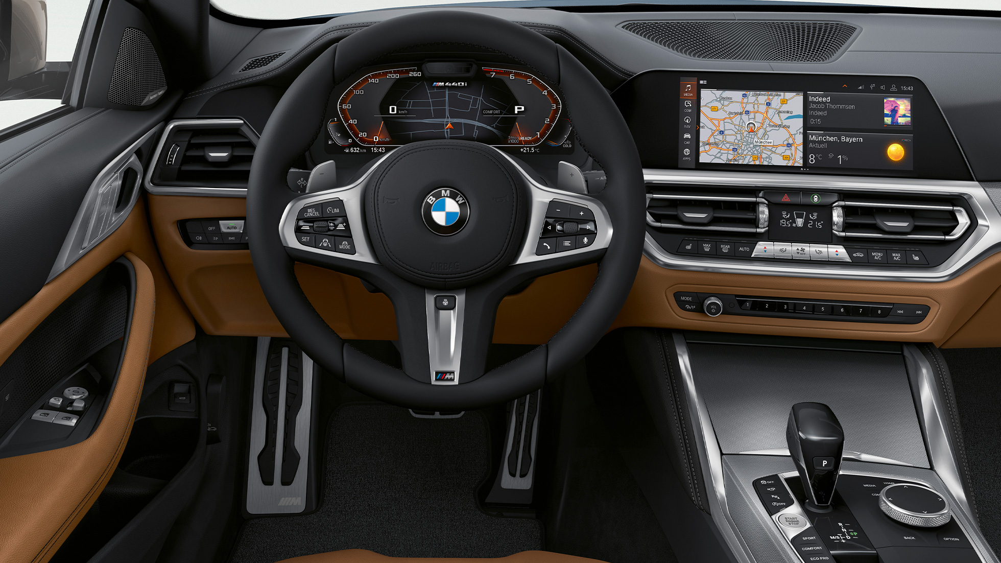 Poste de conduite de la BMW Série 4 Coupé G22 2020 Habitacle de la BMW Série 4 Coupé G22 2020, poste de conduite