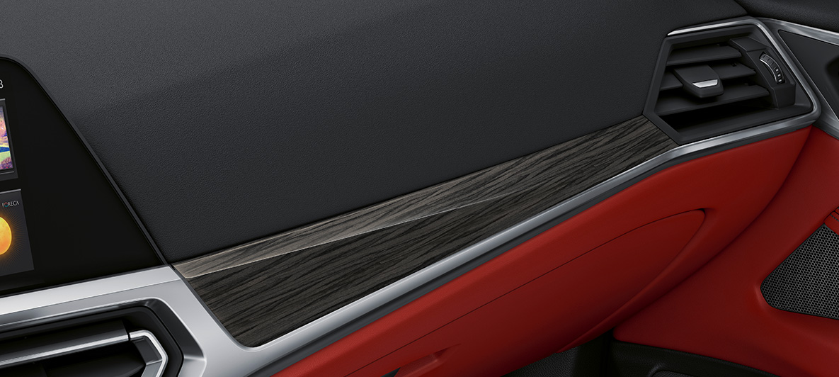 Inserts de décoration en bois noble BMW Série 4 Coupé 2020 G22 Individual Inserts de décoration en bois noble avec incrustation en Perlglanz Chrom BMW Série 4 Coupé Individual G22 2020 Intérieur