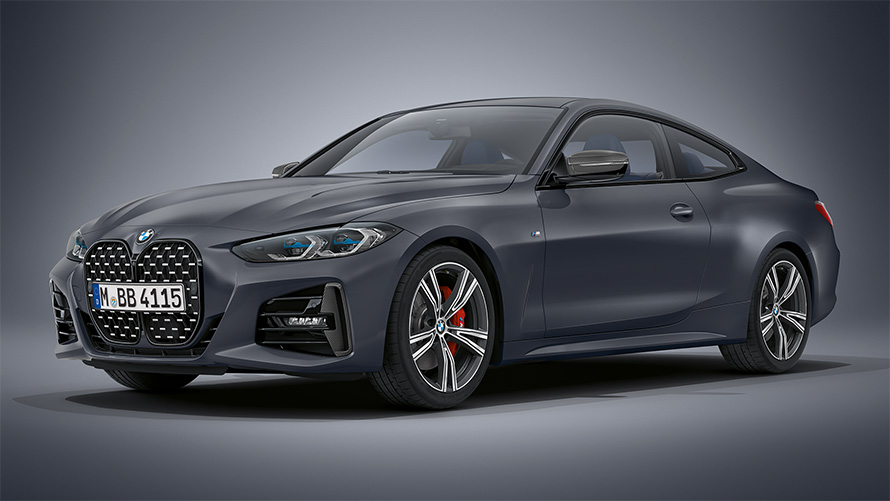 BMW Série 4 Coupé Individual Frozen Deep Grey metallic G22 2020 vue de trois quarts avant