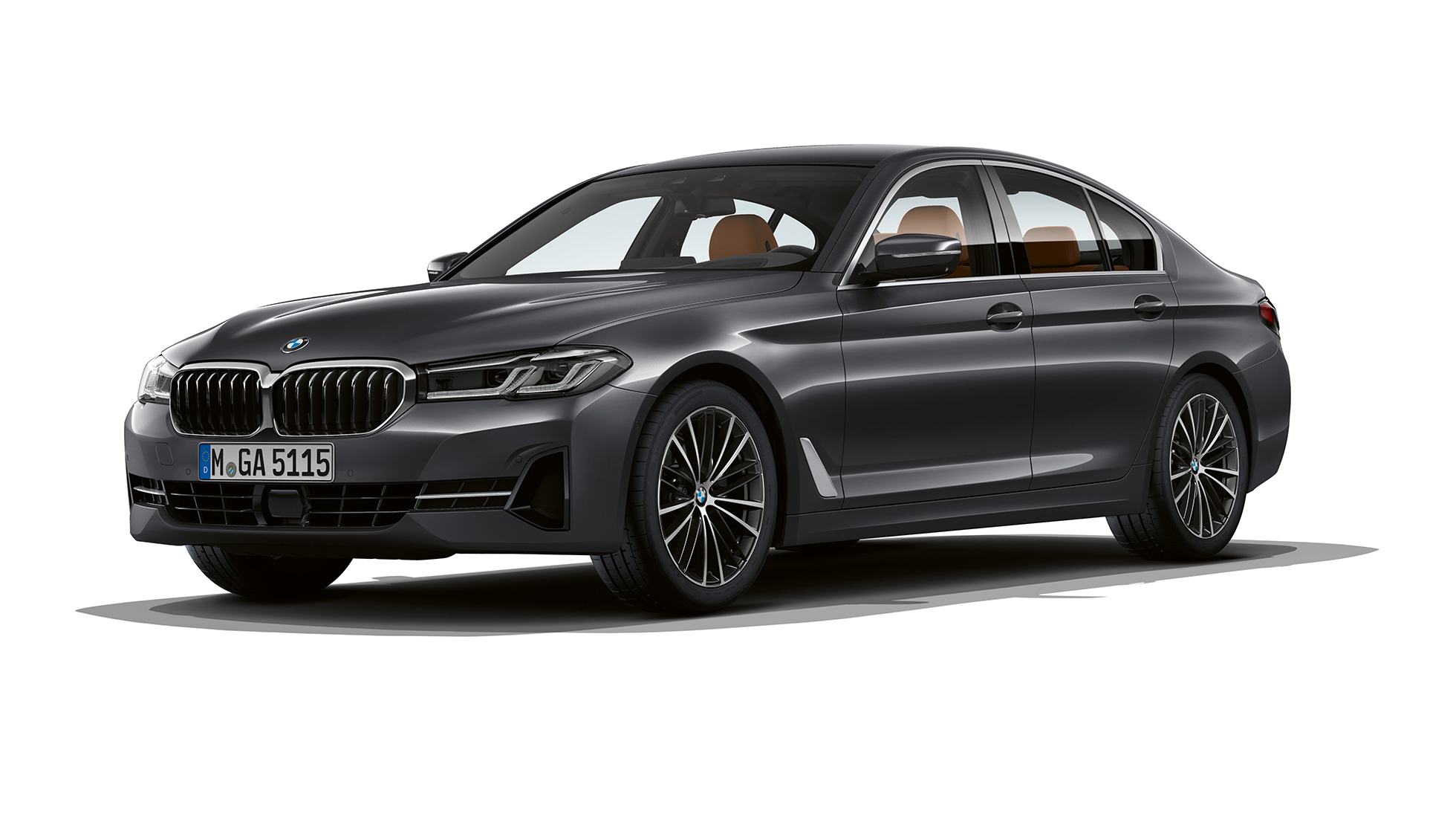 BMW Série 5 Berline G30, Modèle de base Équipement de base de la BMW Série 5 Berline 540i G30 2020 en Sophistograu, vue de trois quarts avant
