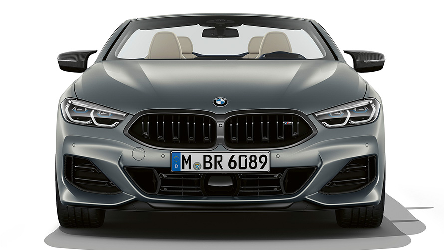 La nouvelle BMW M850i xDrive Cabrio G14 LCI restylage 2022 vue avant