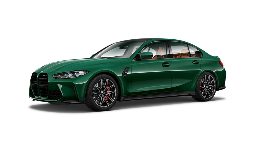BMW Modèle M BMW M3 G80, vue de trois quarts de profil BMW Modèle M BMW M3 G80, vue de trois quarts de profil