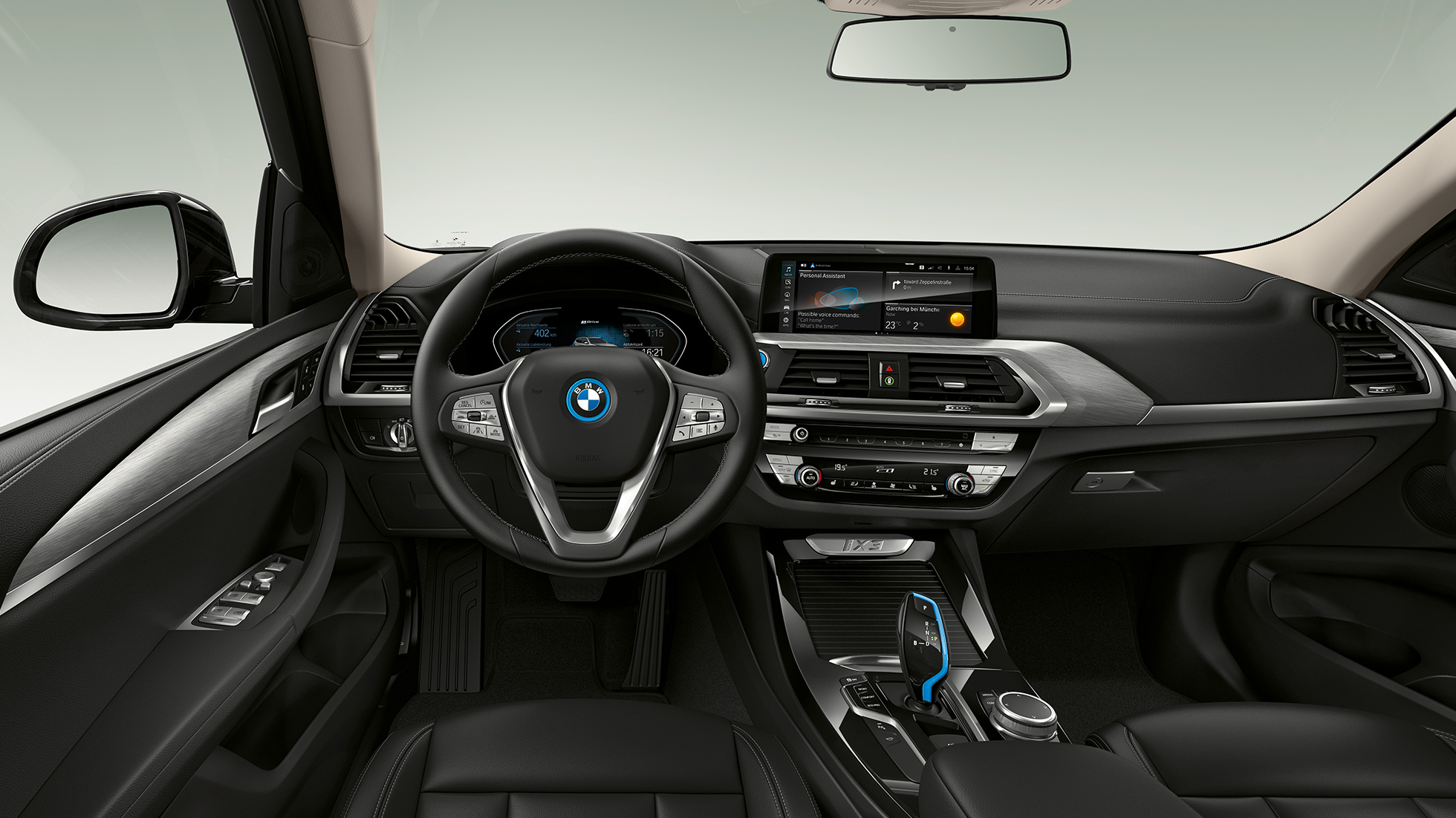 BMW iX3 G08, modèle "Inspiring", poste de conduite BMW iX3 G08 2020, modèle "Inspiring", poste de conduite et habitacle