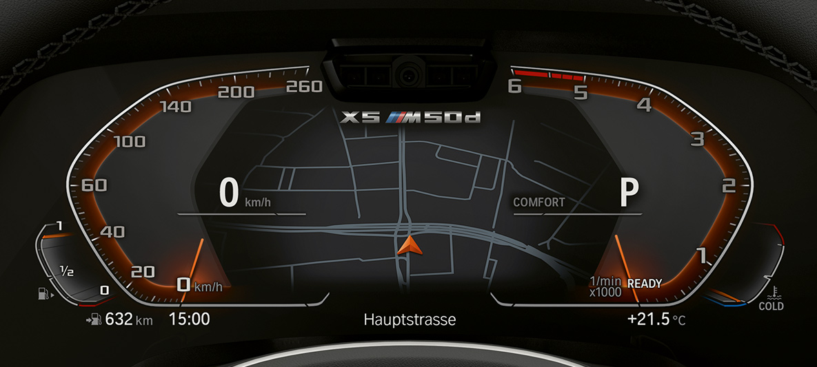 Combiné des instruments de la BMW X5 M50d Détail du combiné des instruments de la BMW X5 M50d