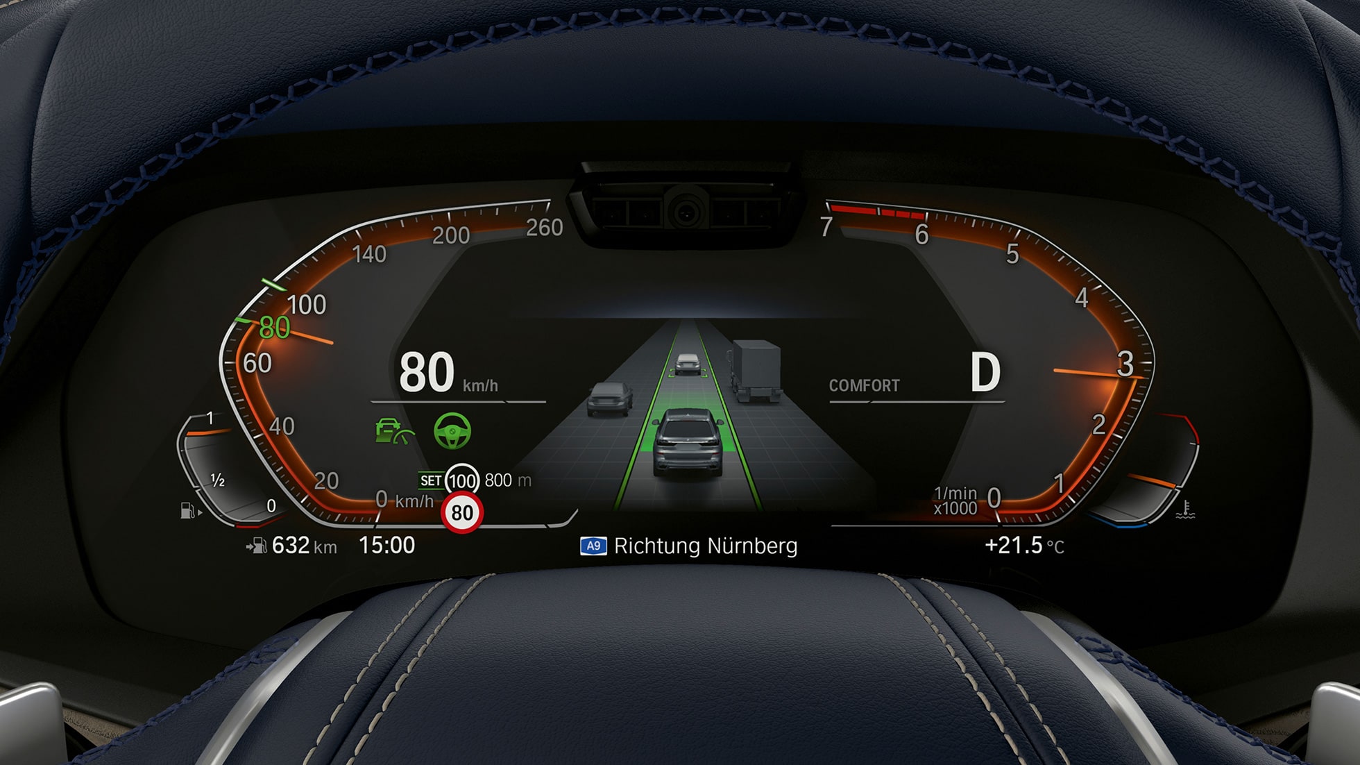 Driving Assistant Pack Plus et Parking Assistant Pack Plus Driving Assitant Pack Plus et Parking Assistant Pack Plus : vue en gros plan du combiné des instruments
