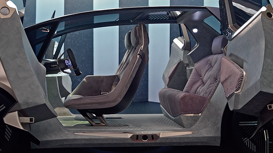 Vidéo du design intérieur BMW i Vision Circular 2021 Vidéo du design intérieur du véhicule au concept visionnaire de BMW i Vision Circular 2021