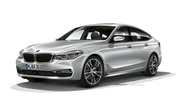 BMW Série 6 Gran Turismo G32 2017 Sport Line Glaciersilber metallic vue de trois quarts avant